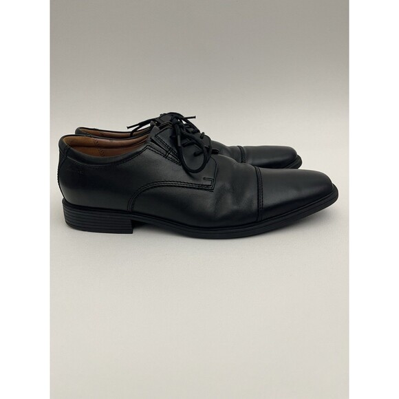 Clarks Collection Dress Shoes 10M Men's Tilden Cap Toe Oxford Black - Picture 1 of 13